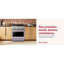 Kitchenaid® 30-Inch 4 Burner Commercial-Style Dual Fuel Range with No Preheat Air Fry Mode KFDS930SWF