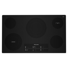 Kitchenaid® 36" Electric Cooktop with 5 Elements and Touch-Activated Controls KCES956KBL