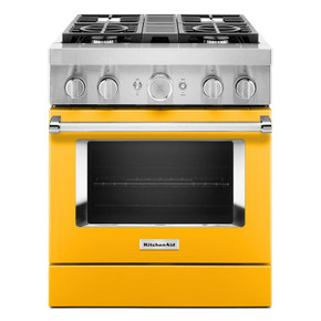 KitchenAid® 30'' Smart Commercial-Style Dual Fuel Range with 4 Burners KFDC500JYP
