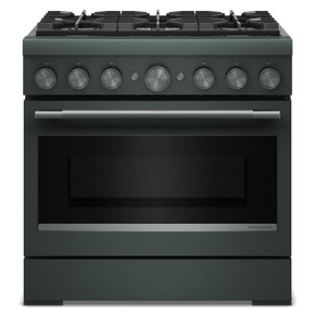 KitchenAid® 36-Inch 6 Burner Commercial-Style Dual Fuel Range with No Preheat Air Fry Mode KFDS936SJP