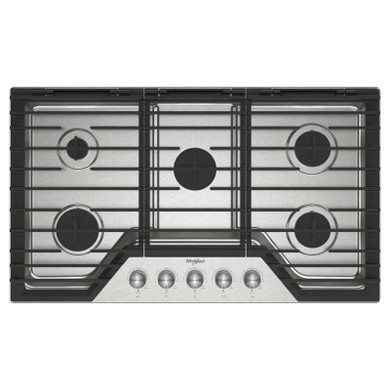 Whirlpool® 36-inch Gas Cooktop with Fifth Burner WCGK7036PS