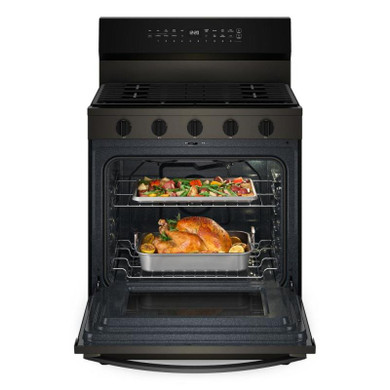 Whirlpool® 30-inch Smart Gas Range with True Convection, Steam/Self Cleaning, Rapid Preheat 5.3 CuFt Capacity WFGS7530RV