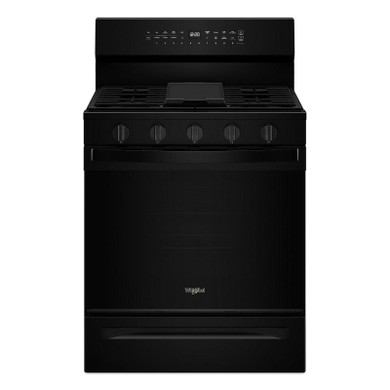 Whirlpool® 30-inch Smart Gas Range with Air Cooking Technology, Steam/Self Cleaning, Rapid Preheat 5.3 CuFt Capacity WFGS7530RB