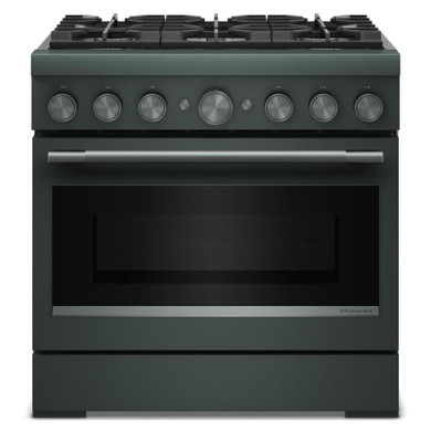 KitchenAid® 36-Inch 6 Burner Commercial-Style Dual Fuel Range with No Preheat Air Fry Mode KFDS936SJP