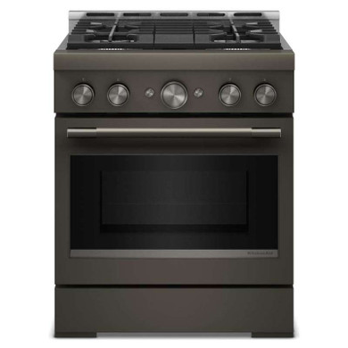 KitchenAid® 30-Inch 4 Burner Commercial-Style Gas Range with No Preheat Air Fry Mode KFGS930SBE