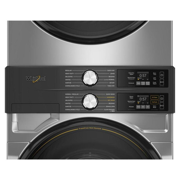 Whirlpool® Smart ENERGY STAR® Front Load Laundry Tower 5.2 cu. ft. Washer & 7.4 cu. ft. Electric Dryer with UV Clean Technology and FreshFlow™ Vent System YWEF5727TR