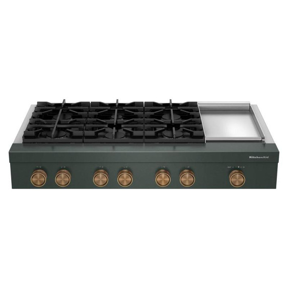 KitchenAid® 48-inch 6-Burner Gas Commercial-Style Rangetop with Griddle KCGK948TJP