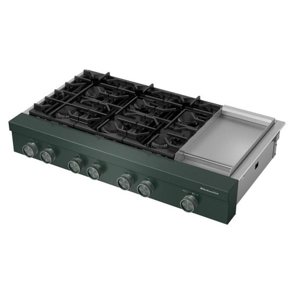 KitchenAid® 48-inch 6-Burner Gas Commercial-Style Rangetop with Griddle KCGK948TJP