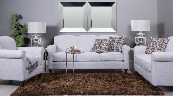 Decor-Rest Sofa & Loveseat, Loveseat and chair in a beautiful living room setting