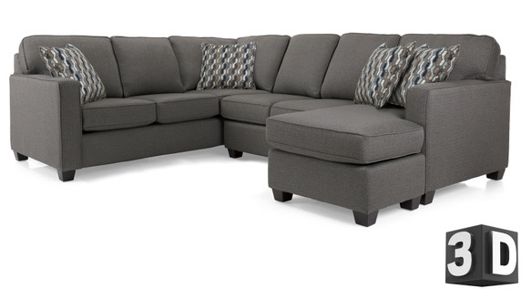 Decor-Rest 2541 sectional sofa with chaise