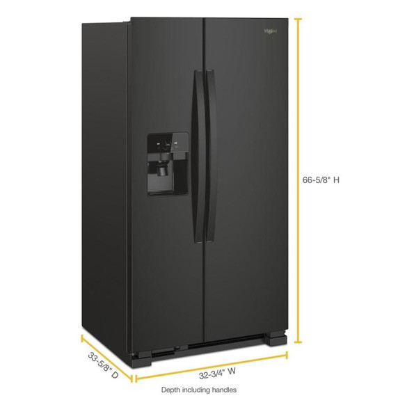 Whirlpool® 33-inch Wide Side-by-Side Refrigerator - 21 cu. ft. WRS321SDHB