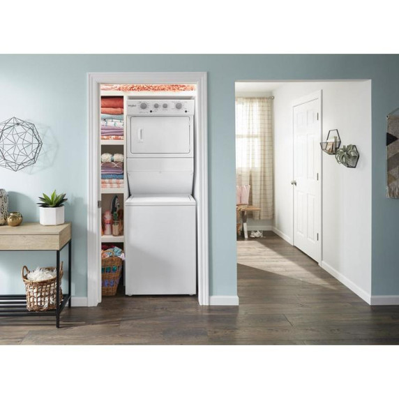 Whirlpool® 4.0 cu.ft I.E.C. Gas Stacked Laundry Center 9 Wash cycles and AutoDry™ WGT4027HW