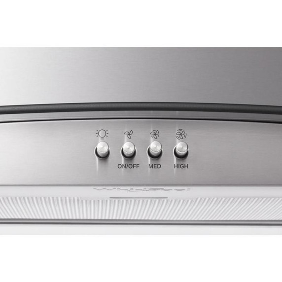 Whirlpool® 30" Curved Glass Wall Mount Range Hood WVW51UC0LS