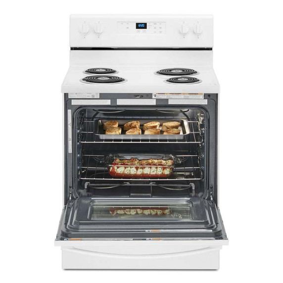 4.8 cu. ft. Whirlpool® electric range with Keep Warm setting YWFC150M0JW