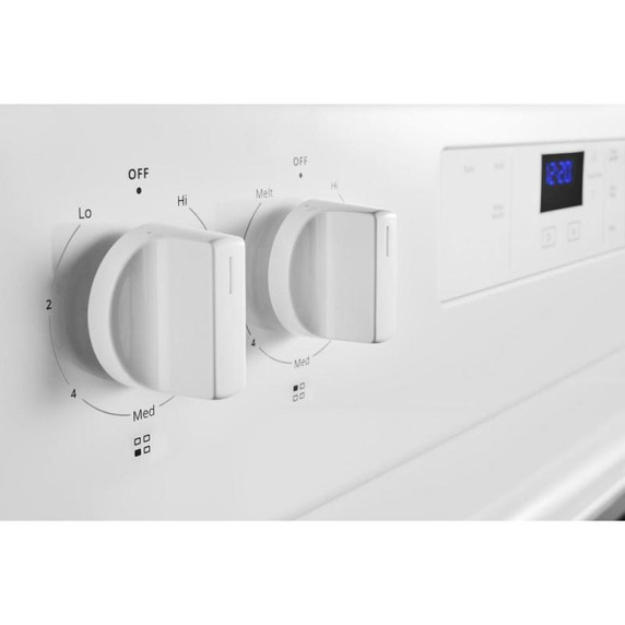 4.8 cu. ft. Whirlpool® electric range with Keep Warm setting YWFC150M0JW