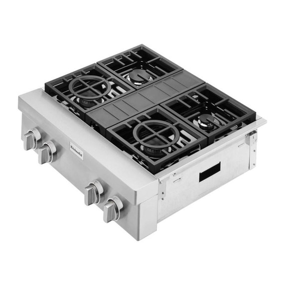 KitchenAid® 30'' 4-Burner Commercial-Style Gas Rangetop KCGC500JSS