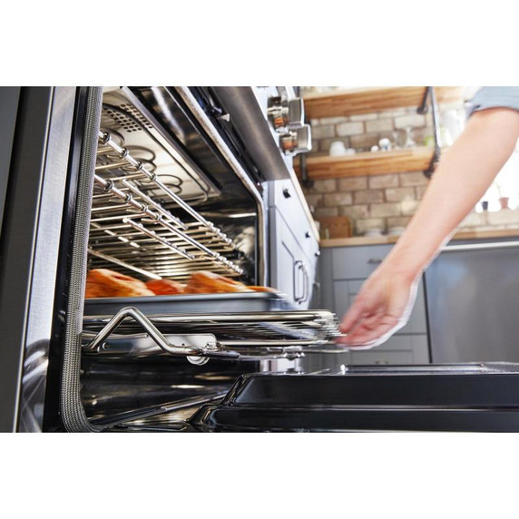 KitchenAid® 30'' Smart Commercial-Style Dual Fuel Range with 4 Burners KFDC500JBK