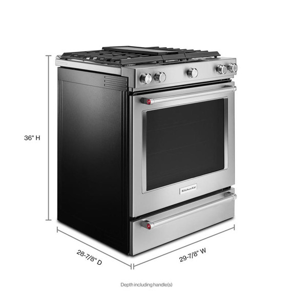 KitchenAid® 30-Inch 5-Burner Dual Fuel Convection  Front Control Range with Baking Drawer YKSDB900ESS