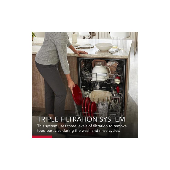 Kitchenaid® 47 dBA Two-Rack Dishwasher with ProWash™ Cycle KDFE104KWH