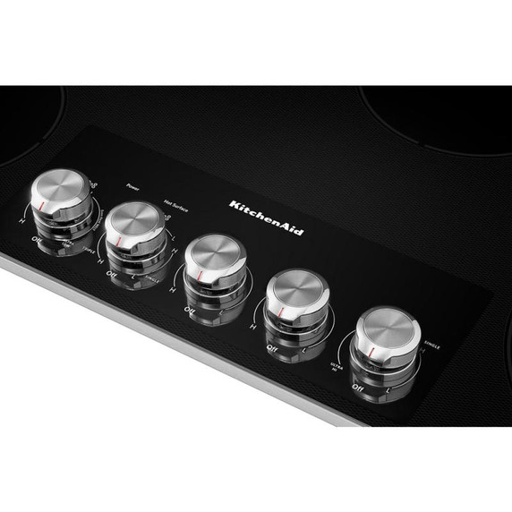Kitchenaid® 36" Electric Cooktop with 5 Elements and Knob Controls KCES556HSS