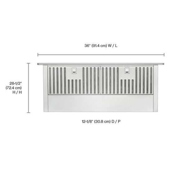 Kitchenaid® 36" Retractable Downdraft System, 600 CFM KXD4636YSS