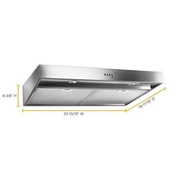 Whirlpool® 24" Range Hood with Dishwasher-Safe Full-Width Grease Filters WVU37UC4FS