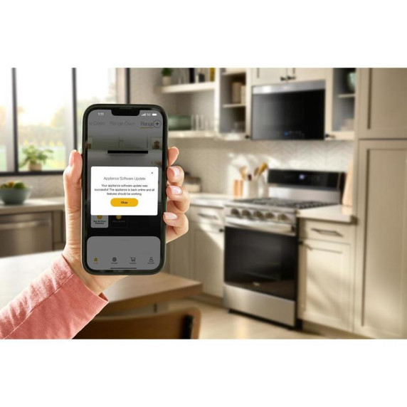 Whirlpool® 30-inch Smart Gas Range with Air Cooking Technology, Steam/Self Cleaning, Rapid Preheat 5.3 CuFt Capacity WFGS7530RZ