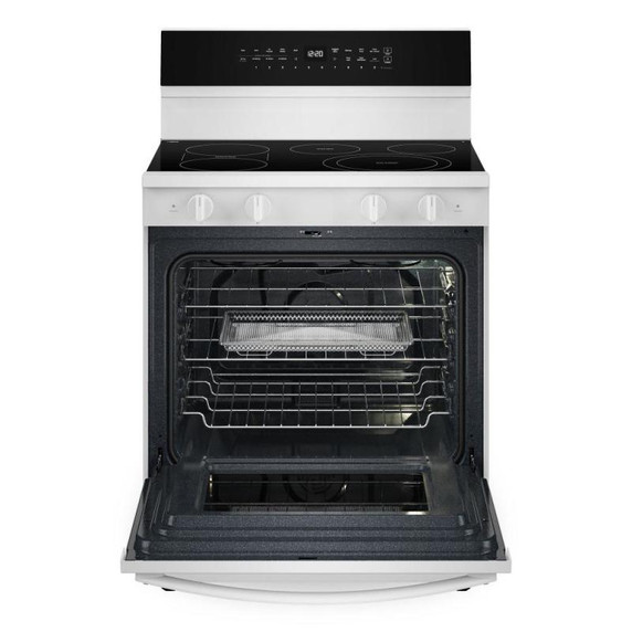 Whirlpool® 30-inch Smart Electric Range with Air Cooking Technology, WipeClean™ Coating, Steam/Self Cleaning, Rapid Preheat 5.3 CuFt Capacity YWFES7530RW