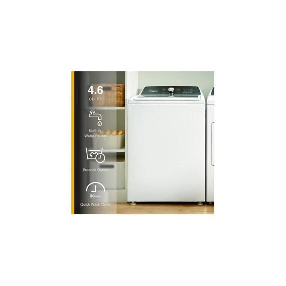Whirlpool® 5.2 Cu. Ft. I.E.C. Top Load Agitator Washer with Built-In Faucet WTW5025SW