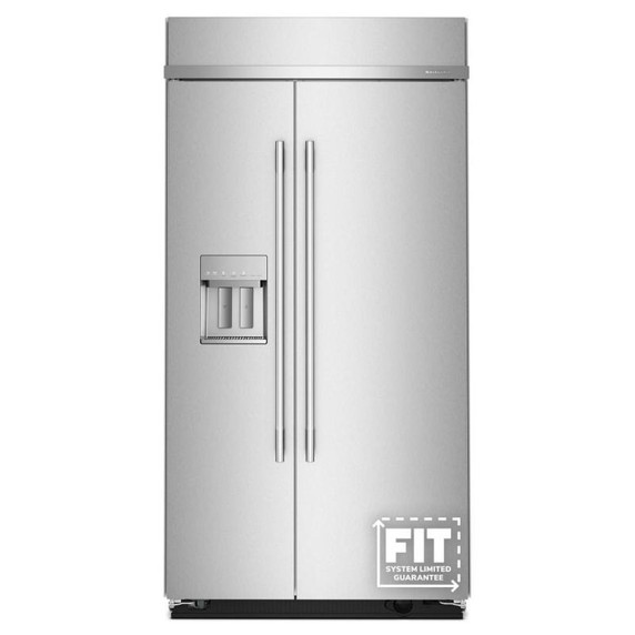 Kitchenaid® 25.1 Cu. Ft. 42" Built-In Side-by-Side Refrigerator features Exterior Water and Ice Dispenser with Measured Fill KBSD742SPS
