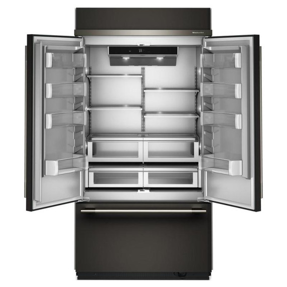 Kitchenaid® 24.2 Cu. Ft. 42" Built-In French Door Bottom Mount Refrigerator with Platinum Interior KBFN542SBE