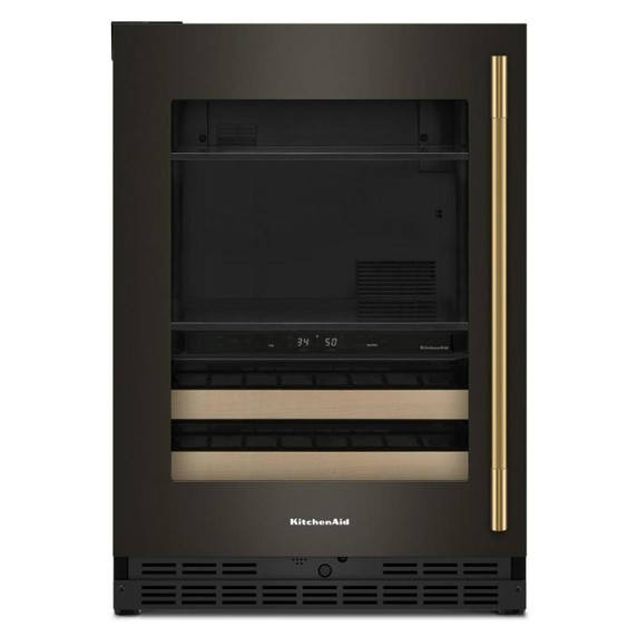 Kitchenaid® 24" Beverage Center with Glass Door and Wood-Front Racks KUBL524SBE