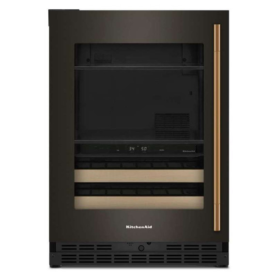 Kitchenaid® 24" Beverage Center with Glass Door and Wood-Front Racks KUBL524SBE