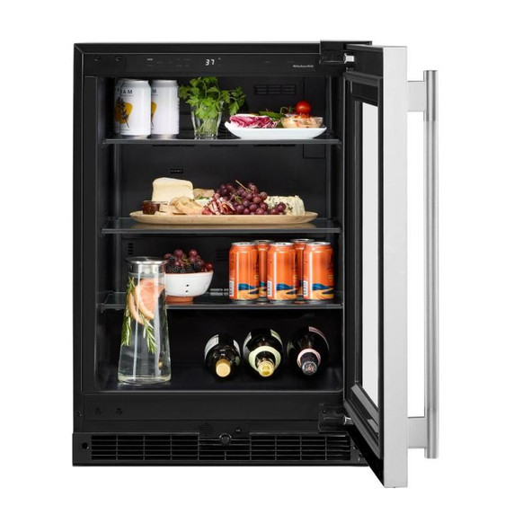 Kitchenaid® 24"" Undercounter Refrigerator with Glass Door KURR324SSB