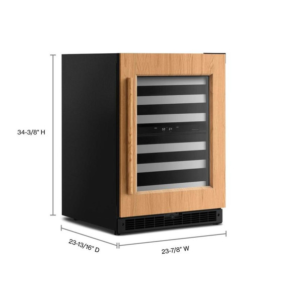 Kitchenaid® 24" Undercounter Wine Cellar with Full-Extension Wood-Front Racks KUWR324SPA