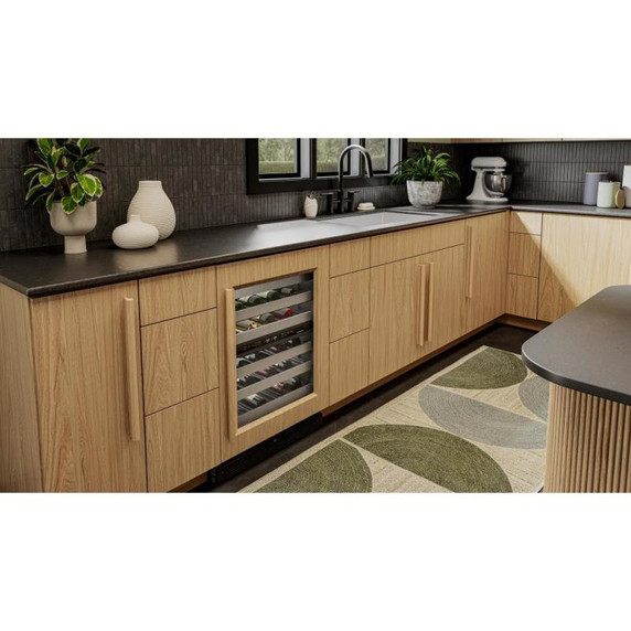 Kitchenaid® 24" Undercounter Wine Cellar with Full-Extension Wood-Front Racks KUWR324SPA