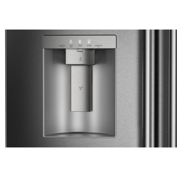 Kitchenaid® 29 cu. ft. French Door Refrigerator with Exterior Water and Ice and FreshChill™ Full-Width Refrigerated Drawer KRMF436SBE