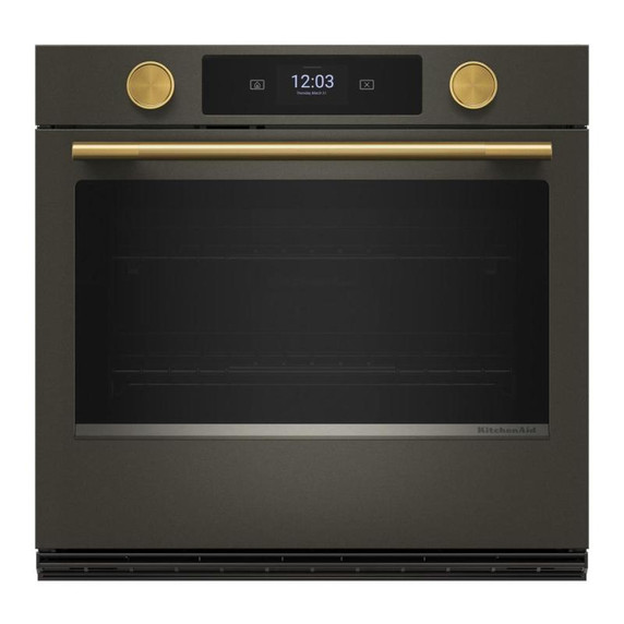 Kitchenaid® 30-inch Smart Electric Single Wall Oven with Assisted Cooking Modes - Black Ore KOES730SBE