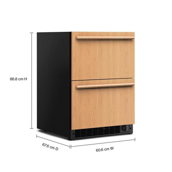 Kitchenaid® 24" Panel-Ready Undercounter Double-Drawer Refrigerator/Freezer KUCT524SPA