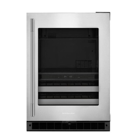 Kitchenaid® 24" Beverage Center with Glass Door and Metal-Front Racks KUBR524SSB