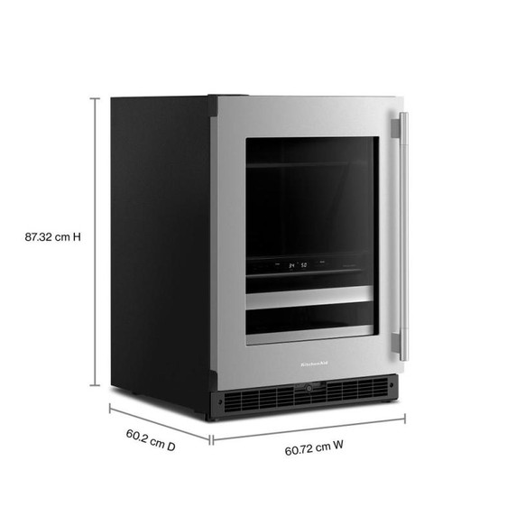 Kitchenaid® 24" Beverage Center with Glass Door and Metal-Front Racks KUBL524SSB