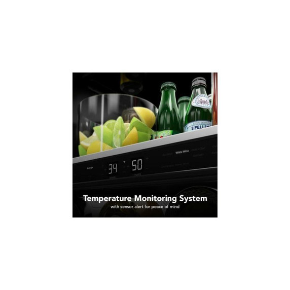 Kitchenaid® 24" Beverage Center with Glass Door and Metal-Front Racks KUBL524SSB