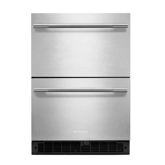 Kitchenaid® 24" Stainless Steel Undercounter Double-Drawer Refrigerator KURT524SSB