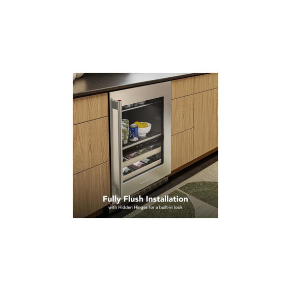 Kitchenaid® 24" Beverage Center with Glass Door and Wood-Front Racks KUBR524SPS