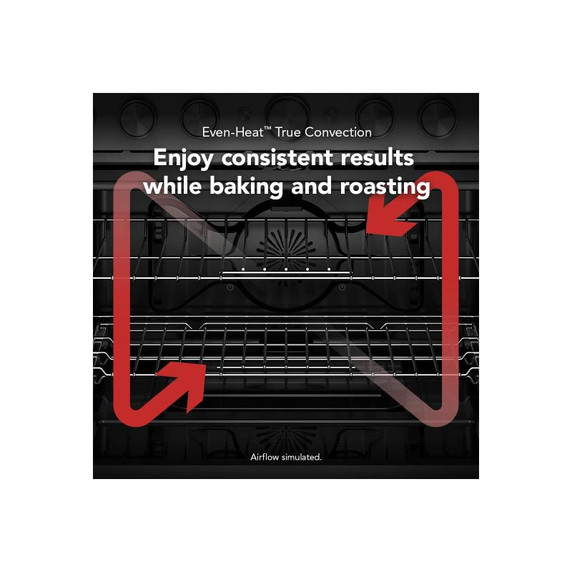 KitchenAid® 36-Inch 6 Burner Commercial-Style Gas Range with No Preheat Air Fry Mode KFGS936SBE
