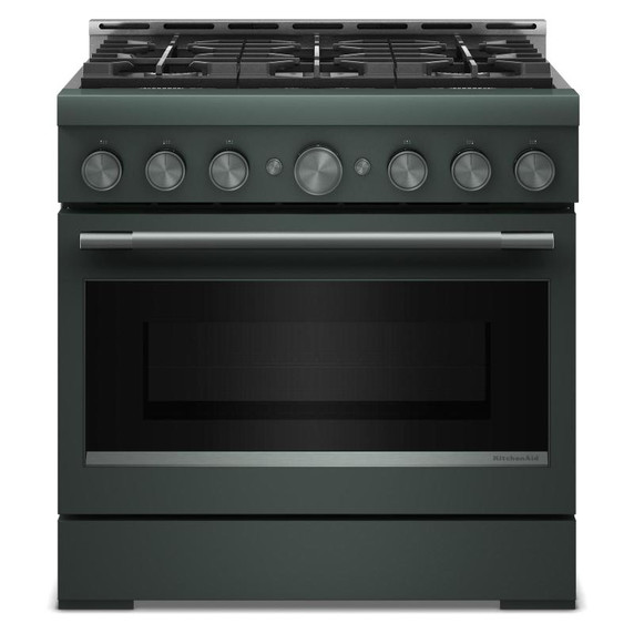 KitchenAid® 36-Inch 6 Burner Commercial-Style Gas Range with No Preheat Air Fry Mode KFGS936SJP