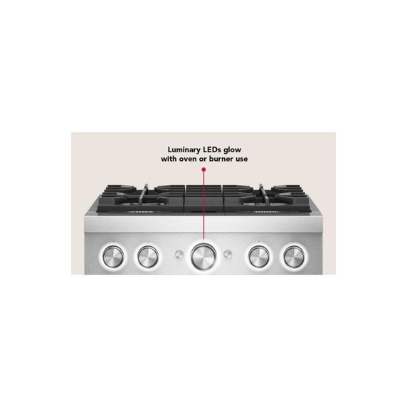 Kitchenaid® 30-Inch 4 Burner Commercial-Style Dual Fuel Range with No Preheat Air Fry Mode KFDS930SDC