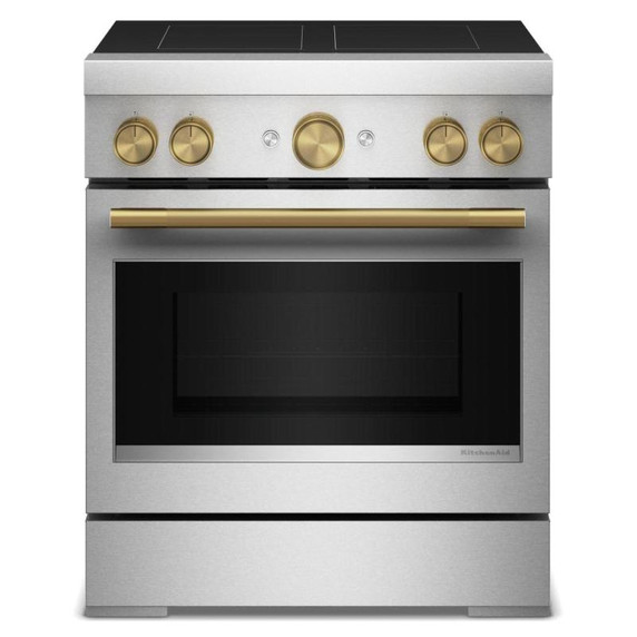 Kitchenaid® 30-Inch 4-Element Induction Freestanding Commercial-Style Range with Air Fry KFIS930SSS