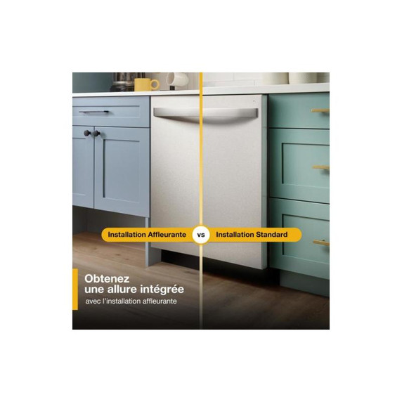 Whirlpool® 47 dBA Flush to Cabinet Dishwasher with 3rd Rack WDTF5024SZ