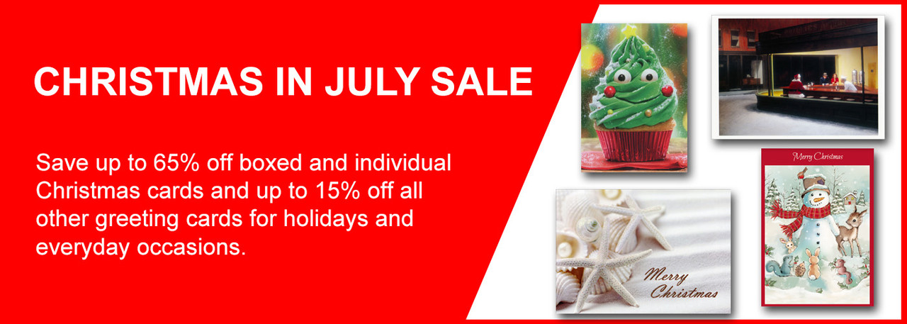 Shop our Christmas in July sale and save on cards for everyday occasions, holidays and boxed Christmas cards